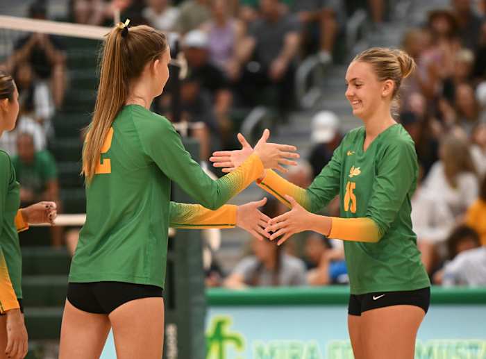 Audrey Flanagan (22) and Rachel Moglia (15)